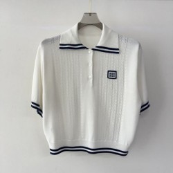 2025SS Short Sleeve MIU MIU Miu Miu Popular new summer 2025