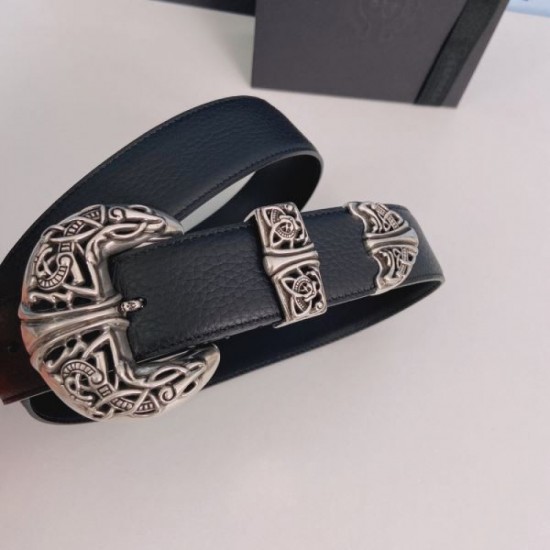 2025FW Explosive Belt CHROME HEARTS Chrome Hearts Explosive Popular Classic Items This Season Luxury