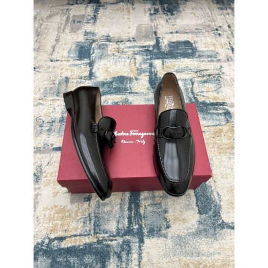 2025 Fall/Winter New Item FERRAGAMO Salvatore Ferragamo Men's Business Shoes Trendy Urban Style
