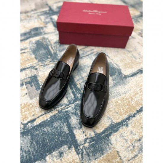 2025 Fall/Winter New Item FERRAGAMO Salvatore Ferragamo Men's Business Shoes Trendy Urban Style