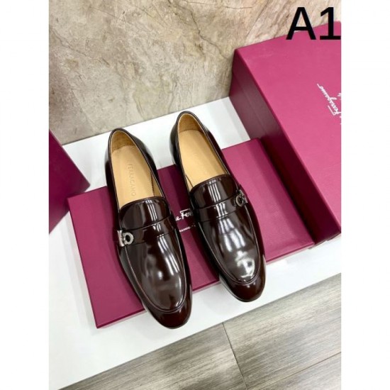 2025 Autumn/Winter New Item FERRAGAMO Salvatore Ferragamo Men's Business Shoes High-quality feel perfect as a gift