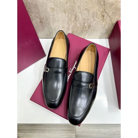 2025 Autumn/Winter New Item FERRAGAMO Salvatore Ferragamo Men's Business Shoes High-quality feel perfect as a gift