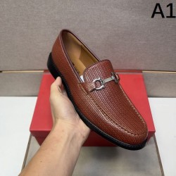 2025 Fall/Winter New Items FERRAGAMO Salvatore Ferragamo Men's Business Shoes Luxury Shoes Available on Sale