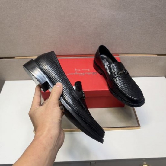 2025 Fall/Winter New Items FERRAGAMO Salvatore Ferragamo Men's Business Shoes Luxury Shoes Available on Sale