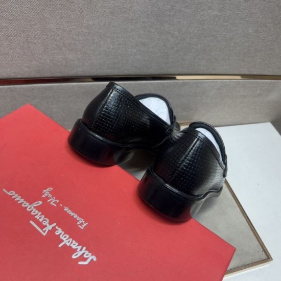 2025 Fall/Winter New Items FERRAGAMO Salvatore Ferragamo Men's Business Shoes Luxury Shoes Available on Sale