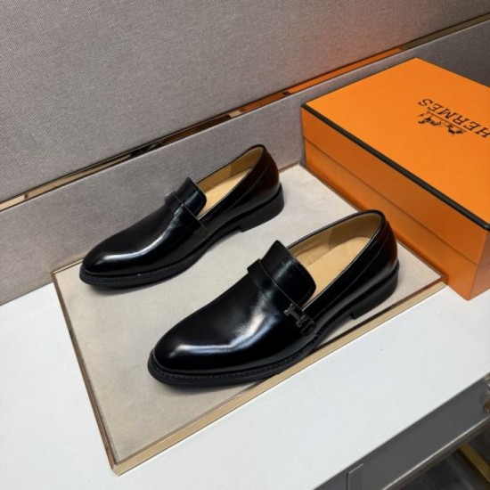 2025 Autumn/Winter New HERMES Men's Business Shoes Luxurious Pair