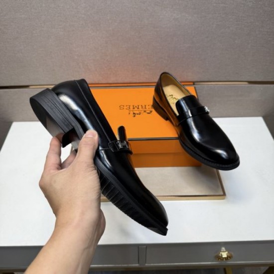 2025 Autumn/Winter New HERMES Men's Business Shoes Luxurious Pair