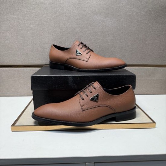 2025FW Men's Business Shoes PRADA [Cheap] Luxury Goods Online Shop
