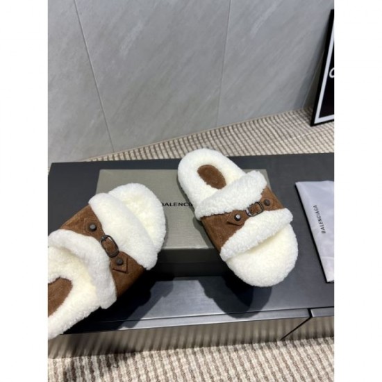 2025FW Women's Fur Slippers BALENCIAGA High quality replica to elevate your winter outfit