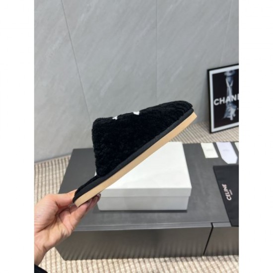 2025FW Women's Fur Slippers CELINE Popular model with a wide variety of colors
