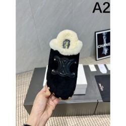 2025FW Women's Fur Slippers CELINE CELINE Elegant replica with beautiful balance and excellent comfort