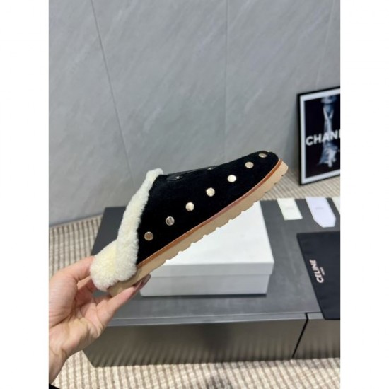 2025FW Women's Fur Slippers CELINE CELINE Elegant replica with beautiful balance and excellent comfort